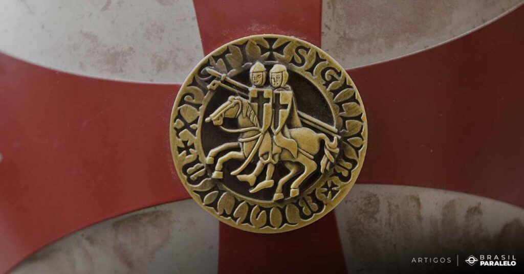 Simbolo-dos-Cavaleiros-Templarios-com-dois-cavaleiros-sobre-o-mesmo-cavalo