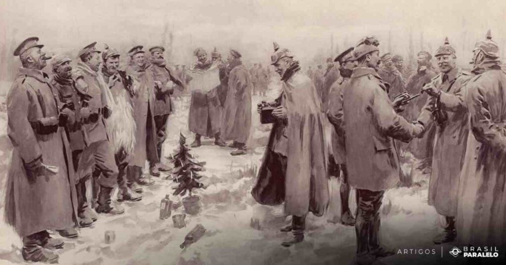 Soldados-da-primeira-Guerra-confraternizaram-nas-trincheiras-no-Natal-de-1914