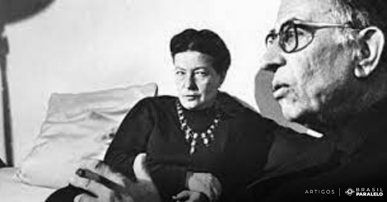 foto de Jean Paul Sartre e Simone de Beauvoir