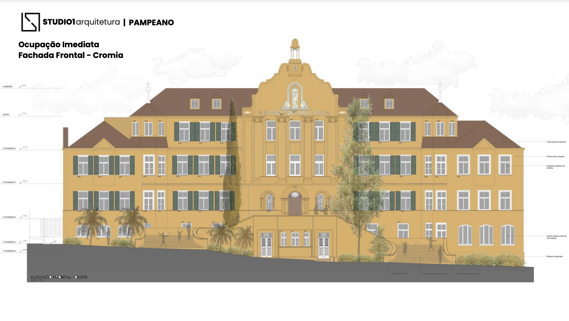 Projeto da Escola Pampeano reforma do casarão Pia Chaves Barcellos