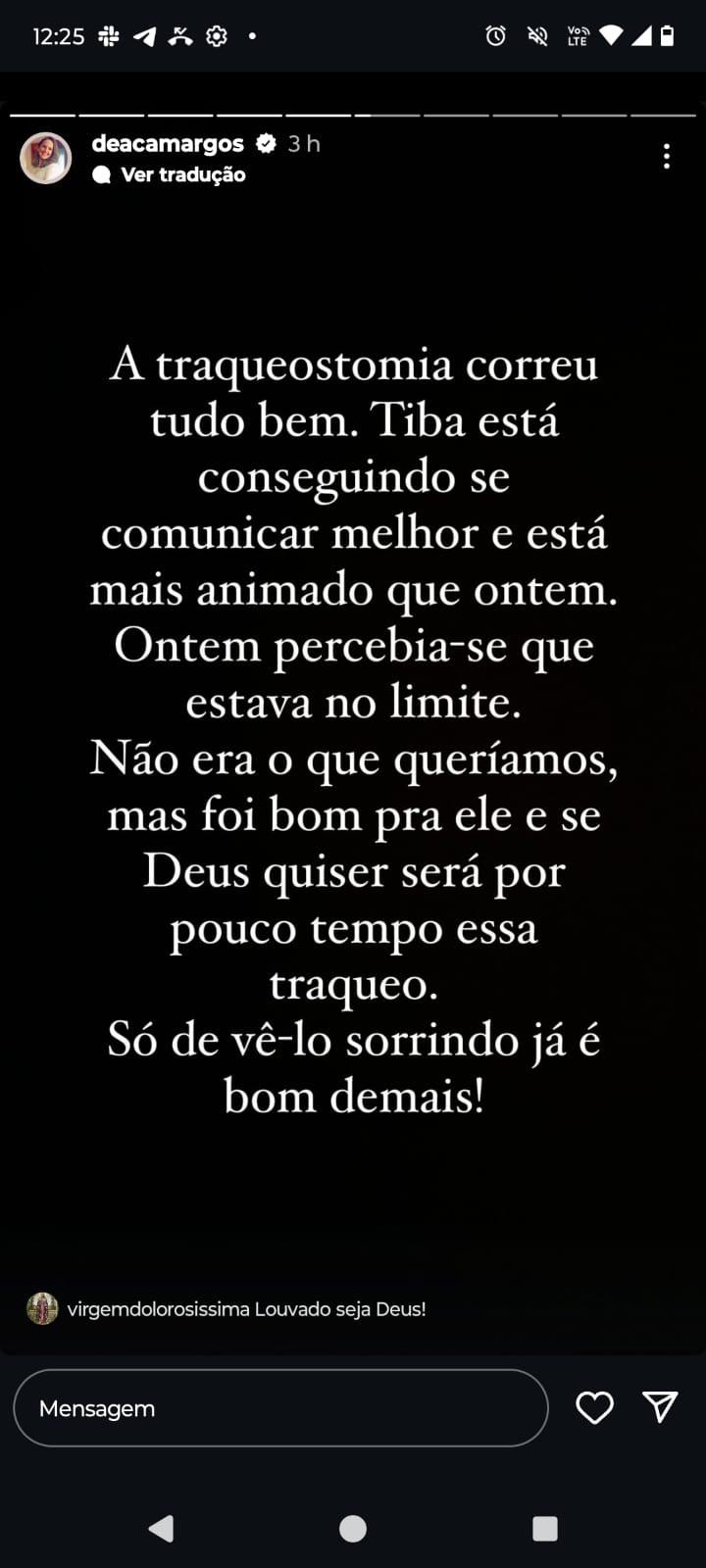 Atualizações da Deia sobre o tiba