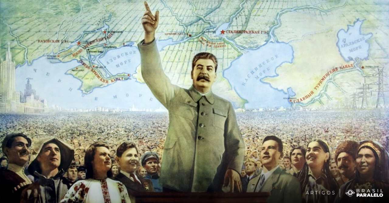 pôster-soviético-Lenin-comandando-a-população