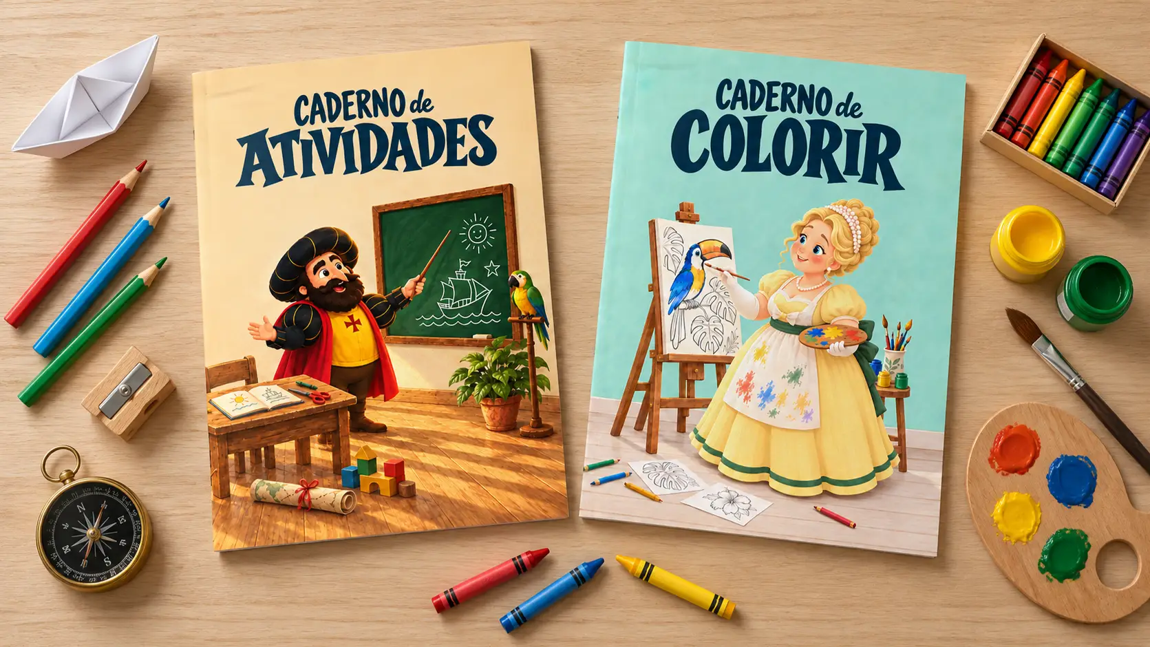 As ilustrações vibrantes conectam os pequenos ao passado do país.