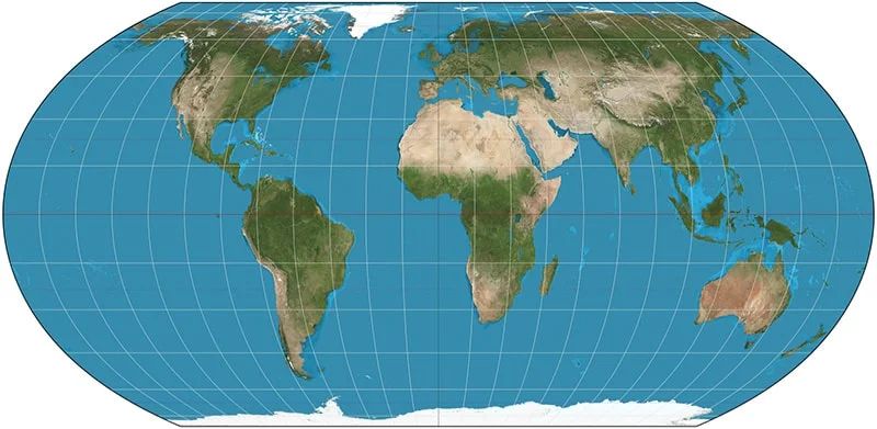 Novo mapa-múndi aprovado pela ONU. Imagem: Reprodução