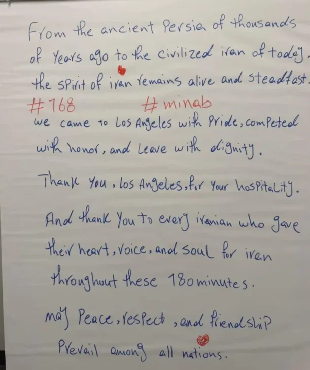 Carta dos jogadores do Irã