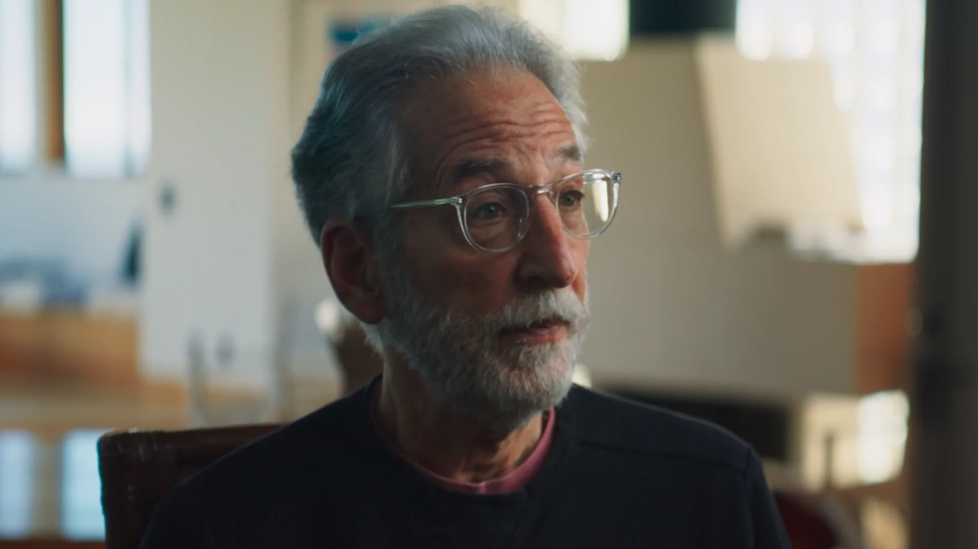 Jay Belsky sendo entrevistado para o documentário Pedagogia do Abandono em ambiente interno.