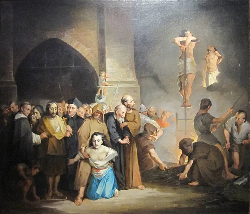 A Inquisição (s/d), de Joaquín Pinto (1842-1906). Museu do Banco Central de Cuenca, Equador.