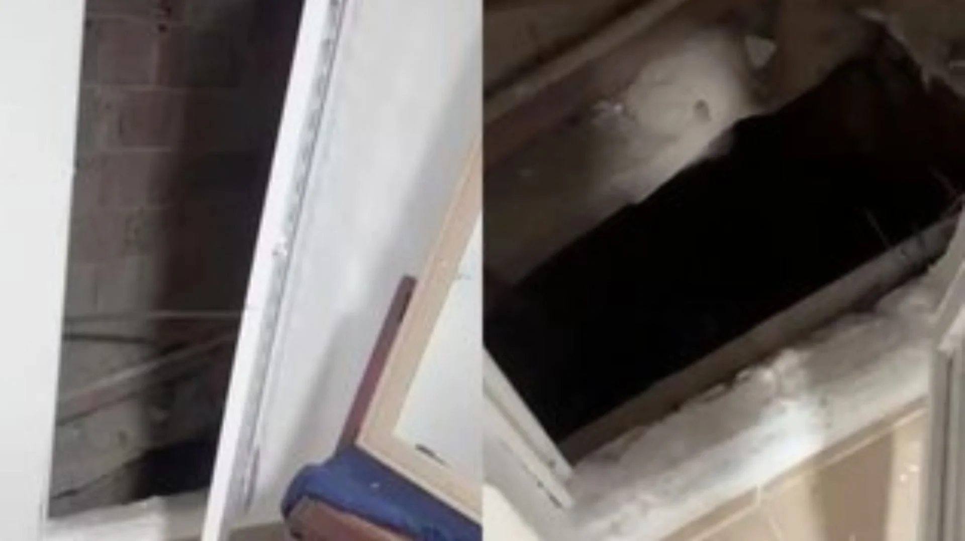 Fotos da saída pela qual o criminoso escapou.